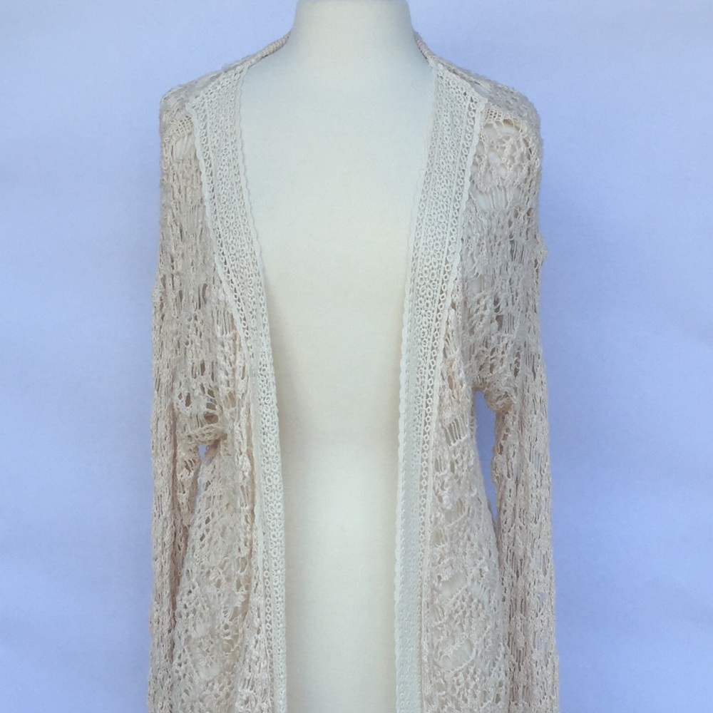 MAURICES OPEN CARDIGAN CROCHETED SWEATER SIZE XL